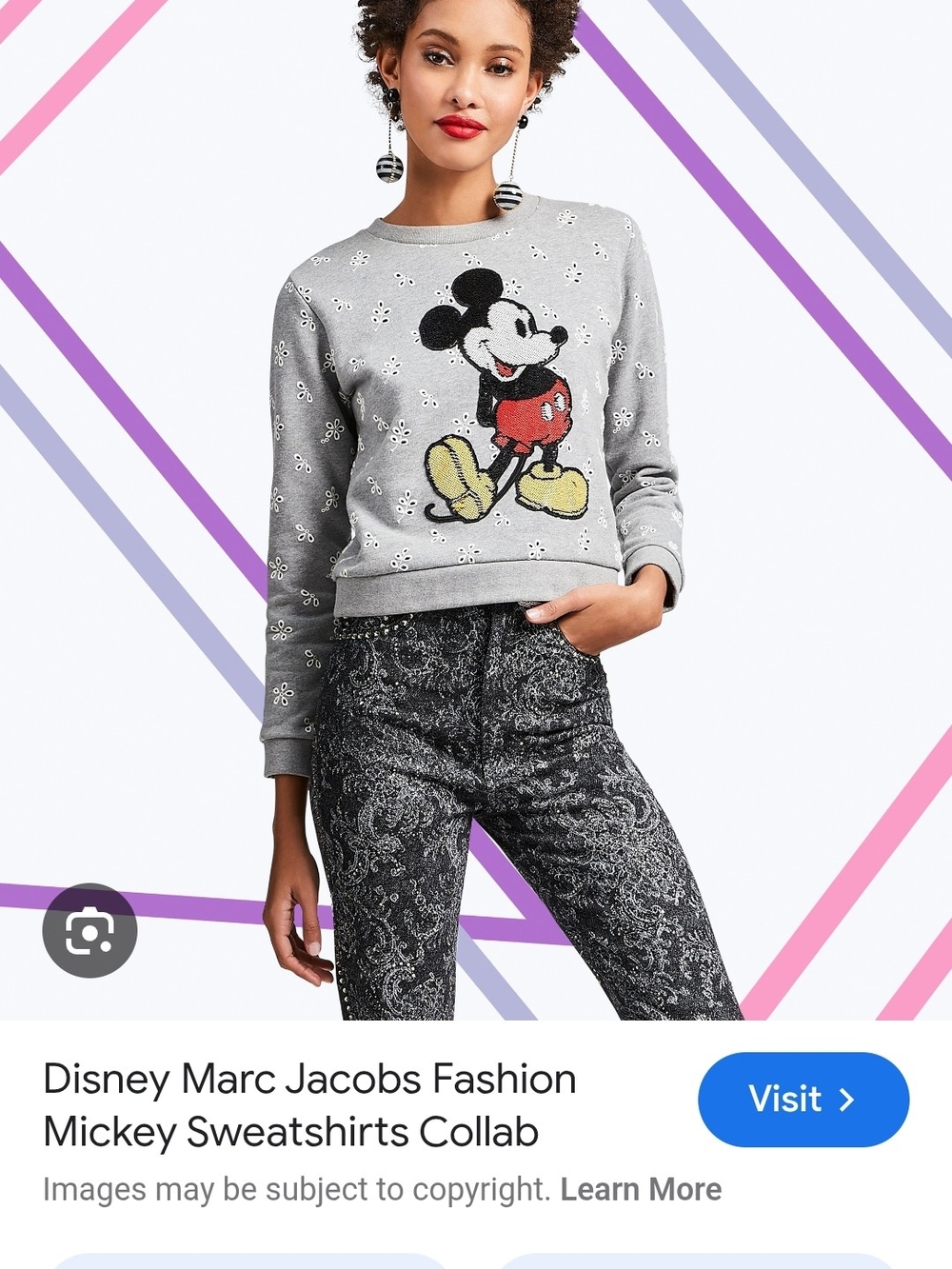 Marc Jacobs x Disney Collab Sweatshirt Sequin Mickey Mouse Collectible Size S - Picture 11 of 12